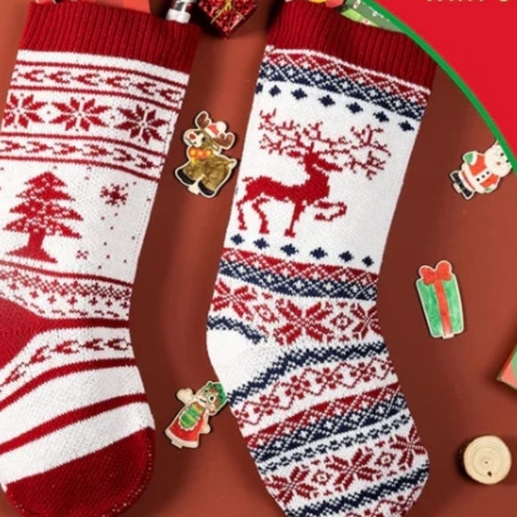 🎅 4 Pack Gorgeous Knit Stockings🎄 Brand New - Picture 5 of 13